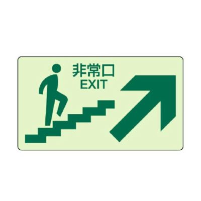 蓄光ステッカー 階段壁面用 非常口 829-86