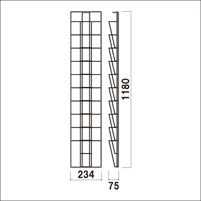 壁付けタイプのカタログラック