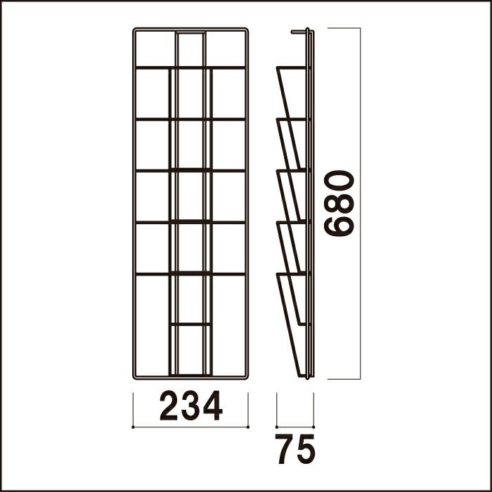 壁付けタイプのカタログラック