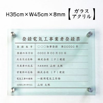 登録電気登録 ガラスアクリル 壁付けele-glass-acryl01
