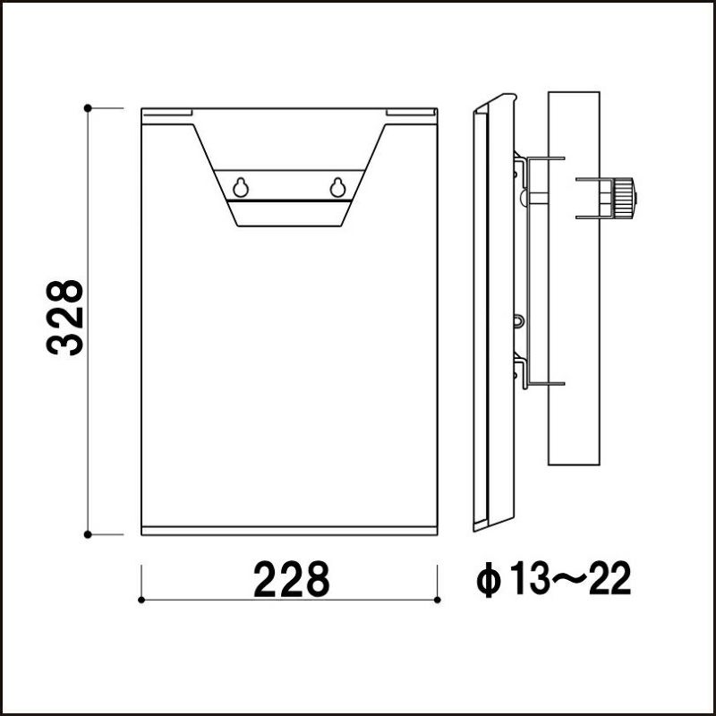 チラシ入れケース カタログラック / φ13～22ポール用 A4サイズ 屋内