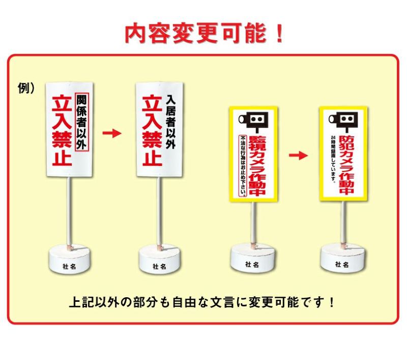 関係者以外立入禁止 置き看板 内容変更無料！スタンド看板